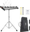 VEVOR 32 Note Glockenspiel Xylophone Bell Kit, Professional Percussion Instrument Set with Mallets, Drum Sticks, Music Stand, Adjustable Stand and Carrying Bag for Students & Adults