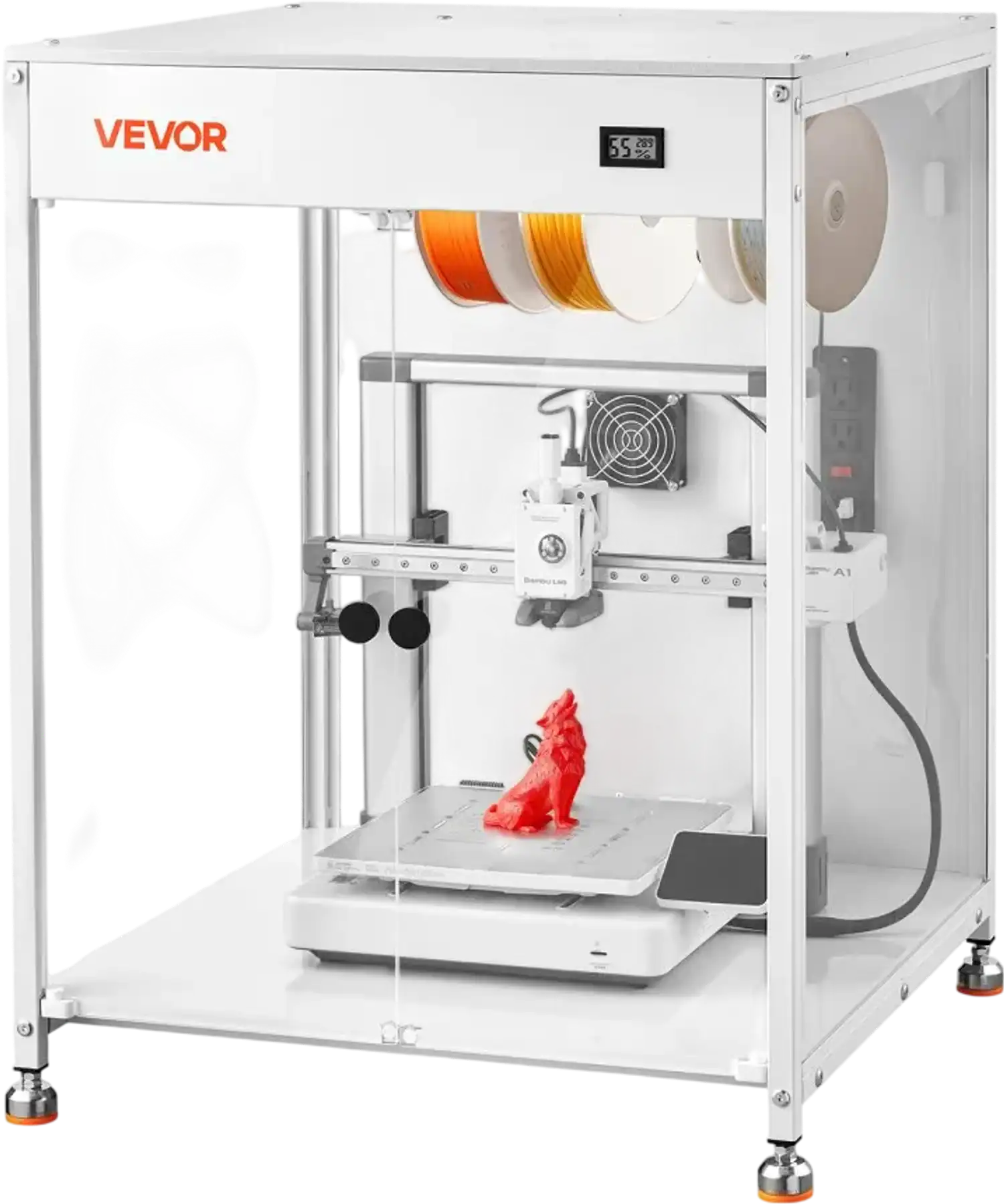 Vevor 3D Printer Enclosure Acrylic Ventilated Transparent Protective Case with LED New