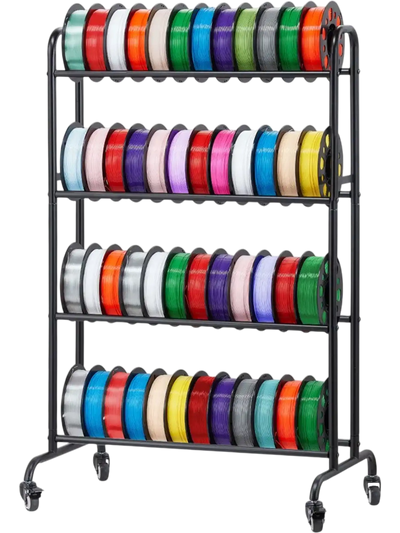 VEVOR 3D Printer Filament Storage Rack, 3 Tier Heavy Duty Storage Shelf, Rolling Filament Spool Holders Racks with Wheels, Filaments Organzied for 3D Printing Station, Office, Workshop (Shelf Only)
