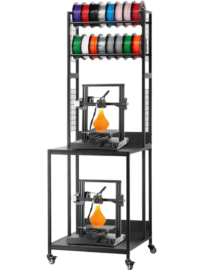 Vevor 3D Printer Filament Storage Rack 4-Tier Stand with Wheels New