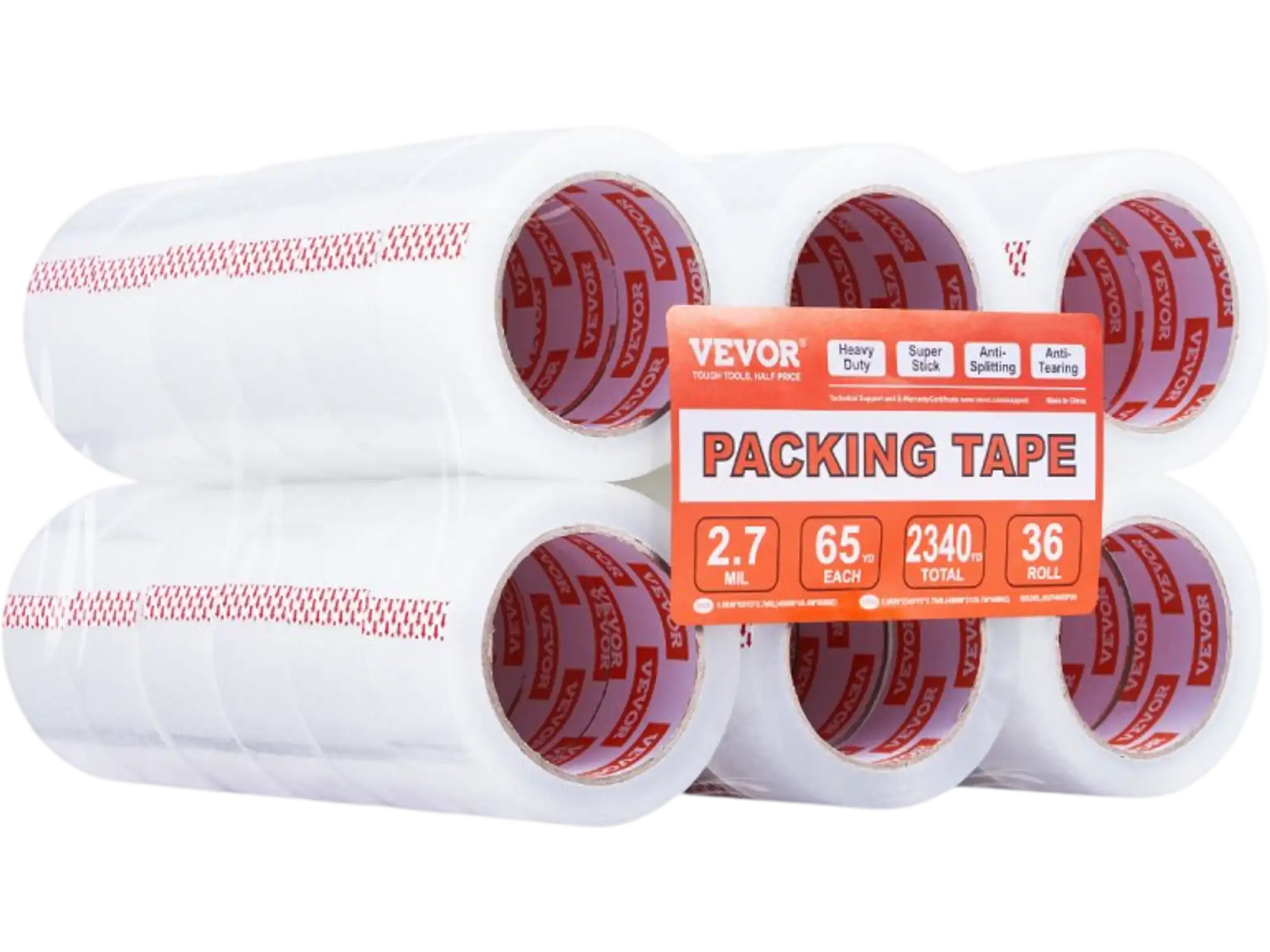 Vevor Packing Tape Clear Heavy Duty 36 Rolls 1.88