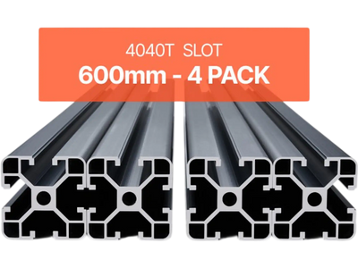 VEVOR 4PCS 23.6 in (600 mm) T Slot 4040 Aluminum Extrusion Profile, European Standard Anodized Linear Rail, High-Strength Extruded Aluminum Rail for 3D Printer, CNC Machine DIY, Laser Engraving, Black