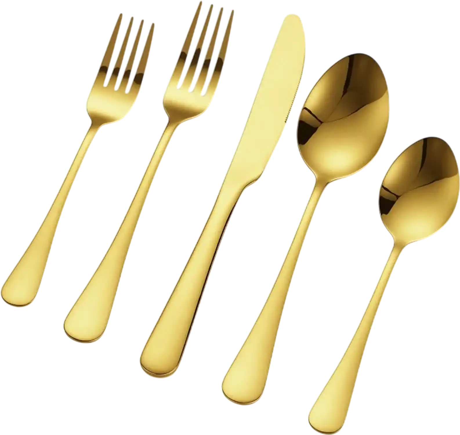 Vevor Flatware Set 100-Piece Gold Stainless Steel Silverware Utensil Set New