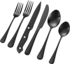 VEVOR 48-Piece Black Silverware Set with Steak Knives, Food-Grade Stainless Steel Flatware Utensils for 8, Mirror Finished Cutlery Set, Dishwasher Safe Eating Tableware for Kitchen Home, Service for 8