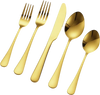 VEVOR 60-Piece Gold Silverware Set, Food-Grade Stainless Steel Flatware Utensils for 12, Mirror Finished Cutlery Set, Dishwasher Safe Eating Tableware for Kitchen Home, Include Knife Fork Spoon