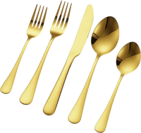 VEVOR 60-Piece Gold Silverware Set, Food-Grade Stainless Steel Flatware Utensils for 12, Mirror Finished Cutlery Set, Dishwasher Safe Eating Tableware for Kitchen Home, Include Knife Fork Spoon