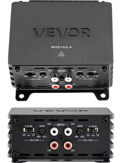 VEVOR 4 Channel Car Audio Amplifier 2 Ohm Stable Bridgeable Class D Full Range Amp Max Power 4 x 110W @ 4 Ohm / 4 x 160W @ 2 Ohm for Car SUV Truck Off-Road