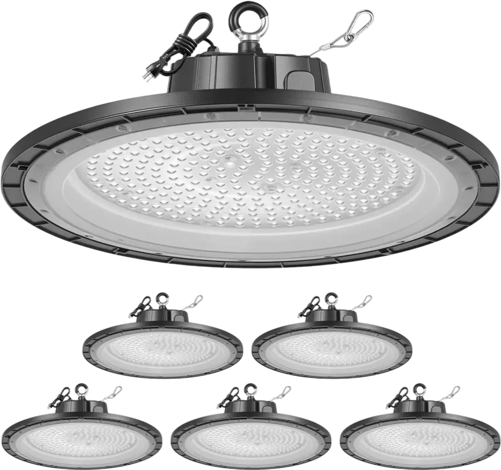 Vevor LED High Bay Lights 6-Pack 200W 30000LM 5000K UFO Warehouse Shop Lights New