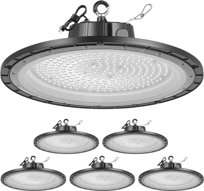 Vevor LED High Bay Lights 6-Pack 200W 30000LM 5000K UFO Warehouse Shop Lights New