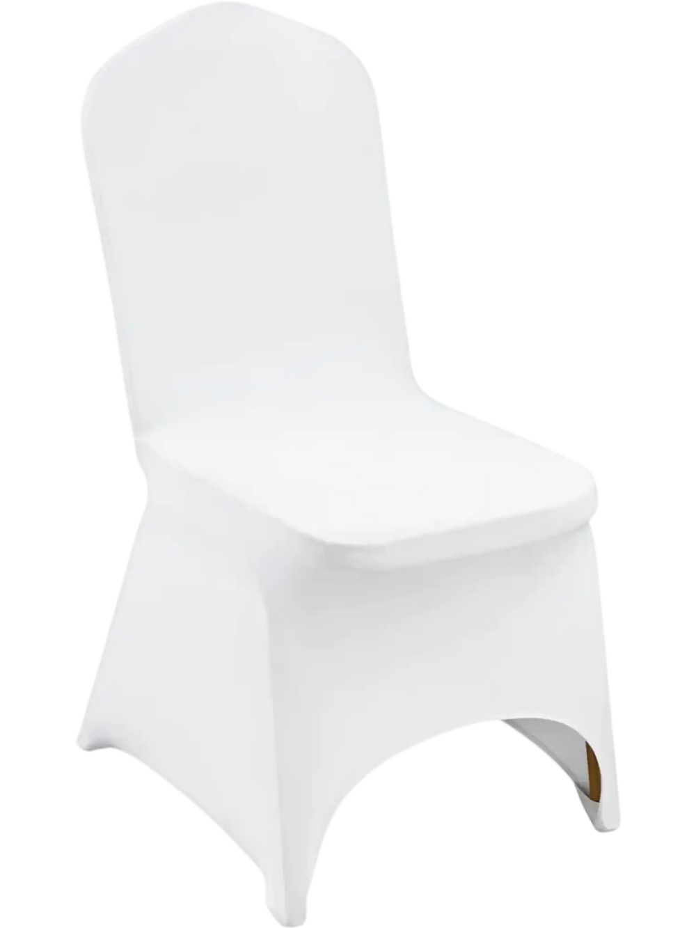 VEVOR Stretch Spandex Folding Chair Covers, Universal Fitted Arched Front Cover, Removable Washable Protective Slipcovers, for Wedding, Holiday, Banquet, Party, Celebration, Dining (50PCS White)