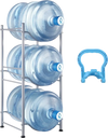 VEVOR 3 Tiers Water Jug Holder, 5 Gallon Water Bottle Holder, Single Row Water Bottle Rack for 3 Bottles, Heavy Duty Water Jug Rack for Kitchen, Office, Living Room, Silver