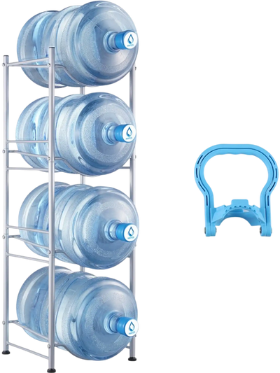 Vevor Water Jug Holder Stand 4-Tier 5 Gallon 4-Bottle Silver New