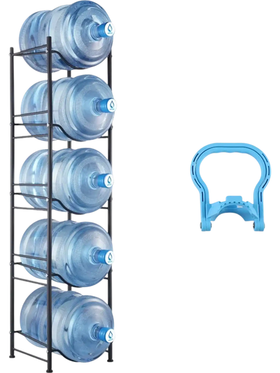 Vevor Water Jug Holder 5-Tier 5 Gallon Water Bottle Rack Black New