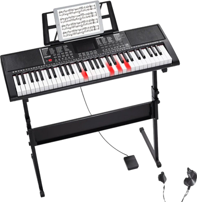 Vevor Digital Keyboard Piano 61-Key Lighted Keys with Adjustable Stand New
