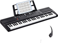 VEVOR 61 Key Digital Keyboard Piano, 200 Tones 200 Rhythms, Electric Portable Piano Keyboard Kit with 60 Demo Songs Built-In Dual Speakers Headphones, Piano Stickers for Beginners Learning