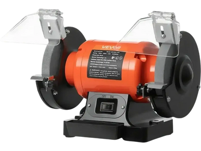 VEVOR Bench Grinder, 6-inch Single Speed Bench Grinder, 3450RPM High-Speed Table Grinders with 450W 3.8A Induction Motor, 36/60-Grit Grinding Wheel & Adjustable Eye Shield for Fast Sharpening Grinding