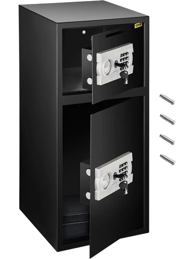 VEVOR Large Double Door Security Safe Box 2.6 Cubic Feet Steel Safe Box Strong Box with Digital Lock for Money Gun Jewelry Black