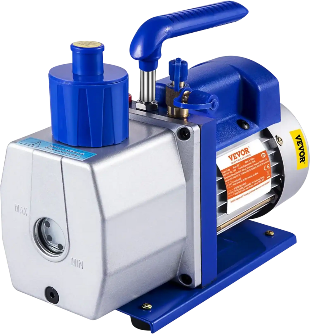 VEVOR Vacuum Pump 7 CFM 1/2 HP Single Stage Air Conditioning Vacuum Pump for R12 R22 R134a R410a Systems 110V 5PA Ultimate Vacuum Refrigerant HVAC Tool for Automobile Reparation Vacuum Evacuation