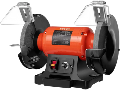 VEVOR Bench Grinder, 8-inch Variable Speed Bench Grinder, 2000-3450RPM Table Grinders with 550W 5.0A Induction Motor, 36/60-Grit Grinding Wheel & Adjustable Eye Shield for Sharpening Grinding