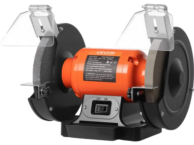 VEVOR Bench Grinder, 8-inch Single Speed Bench Grinder, 3450RPM High-Speed Table Grinders with 350W 3.0A Induction Motor, 36/60-Grit Grinding Wheel & Adjustable Eye Shield for Fast Sharpening Grinding