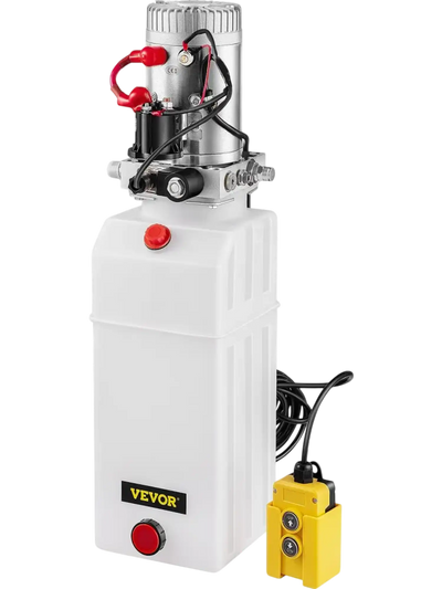 Vevor Hydraulic Power Unit 8 Quart Single-Acting 12V DC Plastic Reservoir Pump New