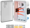 VEVOR Outdoor Electrical Box, ABS, Waterproof Electrical Junction Box with Thermostat and Fan, Mounting Plate, Cable Grommets, Ventilated Plastic Enclosure, 14.2 x 10.8 x 5.9 in, IP65 for Indoor/Outdoor