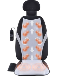 VEVOR Shiatsu Back Massager with Heat, Massage Seat Cushion with 2-Group Back Shiatsu Rollers and 2 Seat Vibration Motors, Fatigue Relief Seat Massage Chair Pad with 5 Vibration Modes for Home Office