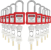 VEVOR Lockout Tagout Locks Set, 10 PCS Red Safety Lockout Padlocks, with 2 Keys Per Lock, OSHA Compliant Lockout Locks, Lock Out Tag Out Safety Padlocks for Electrical Lockout Tag Out Kits