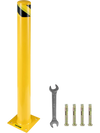 VEVOR Safety Bollard 48"x5.5", Safety Barrier Bollard 5-1/2" OD 48" Height, Yellow Powder Coat Pipe Steel Safety Barrier, with 4 Free Anchor Bolts, for Traffic-Sensitive Area