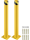 VEVOR Safety Bollard, 42 Inch Height Bollard Post, 4.5 Inch Diameter Steel Pipe Safety Bollard Post, Yellow Steel Bollard, Steel Safety Bollard with 8 Anchor Bolts, Perfect for Traffic-Sensitive Area