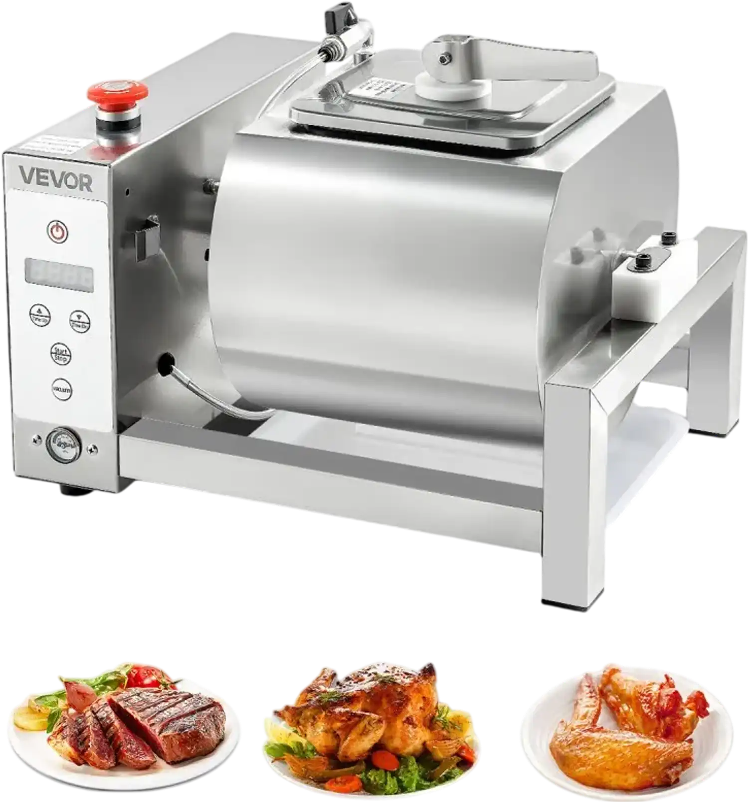 Vevor Meat Tumbler Marinator 10L Stainless Steel Vacuum Marinating Machine New
