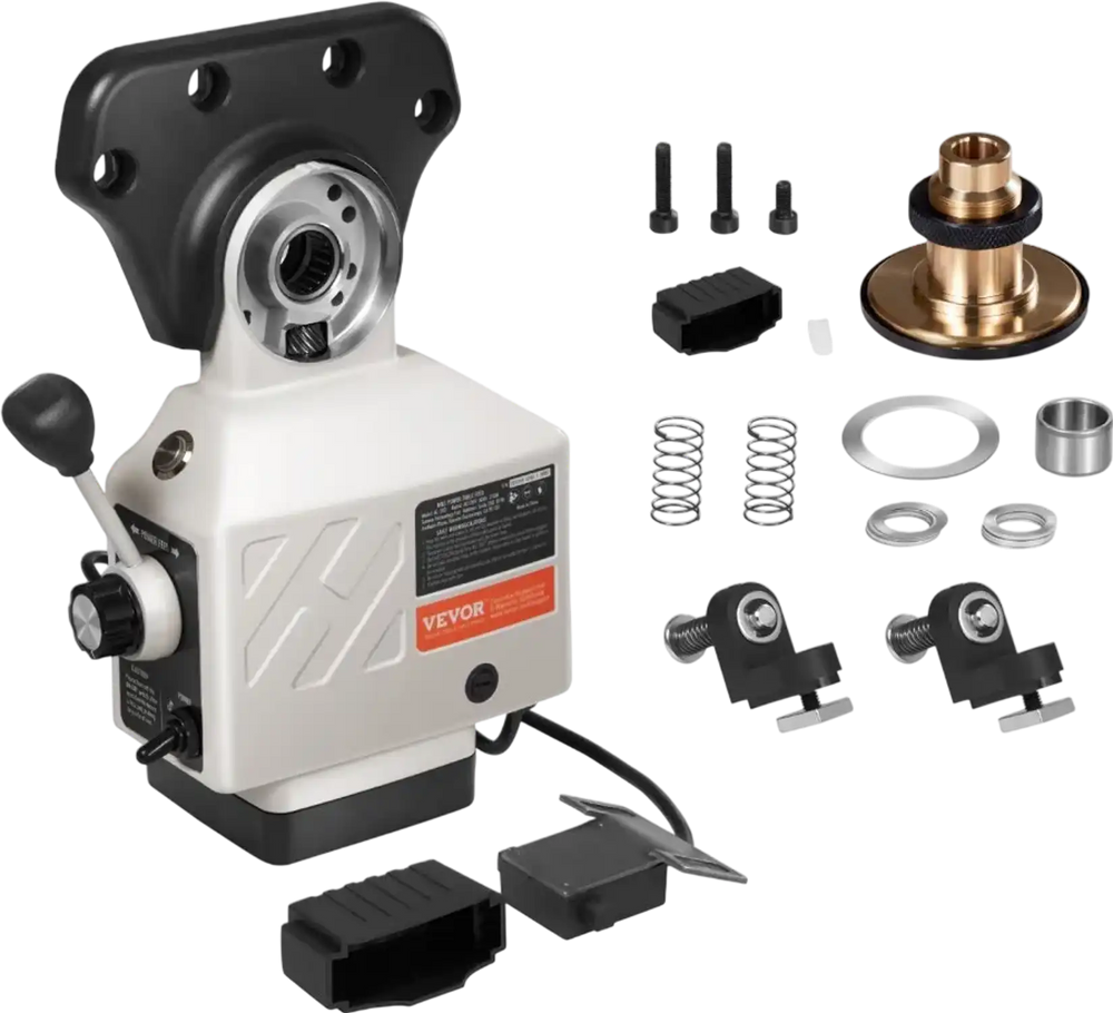 VEVOR X-Axis Power Feed for Milling Machine, 150 in-lb Torque, 0-200RPM Adjustable Rotate Speed 120V Power Table Feed Mill Feeder, for Bridgeport Some Knee Type Mills with a 5/8" End Shaft Diameter