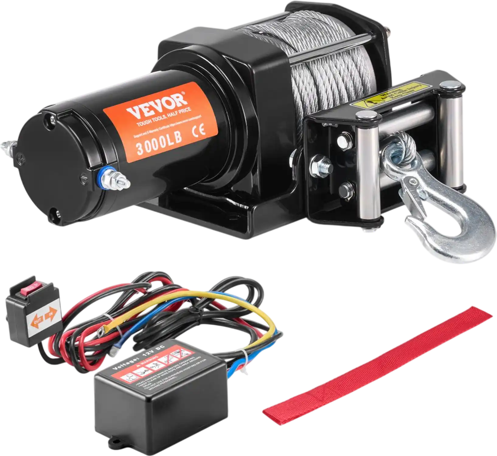 Vevor Electric Winch 3000 lb 12V ATV UTV Steel Cable Wired Remote New