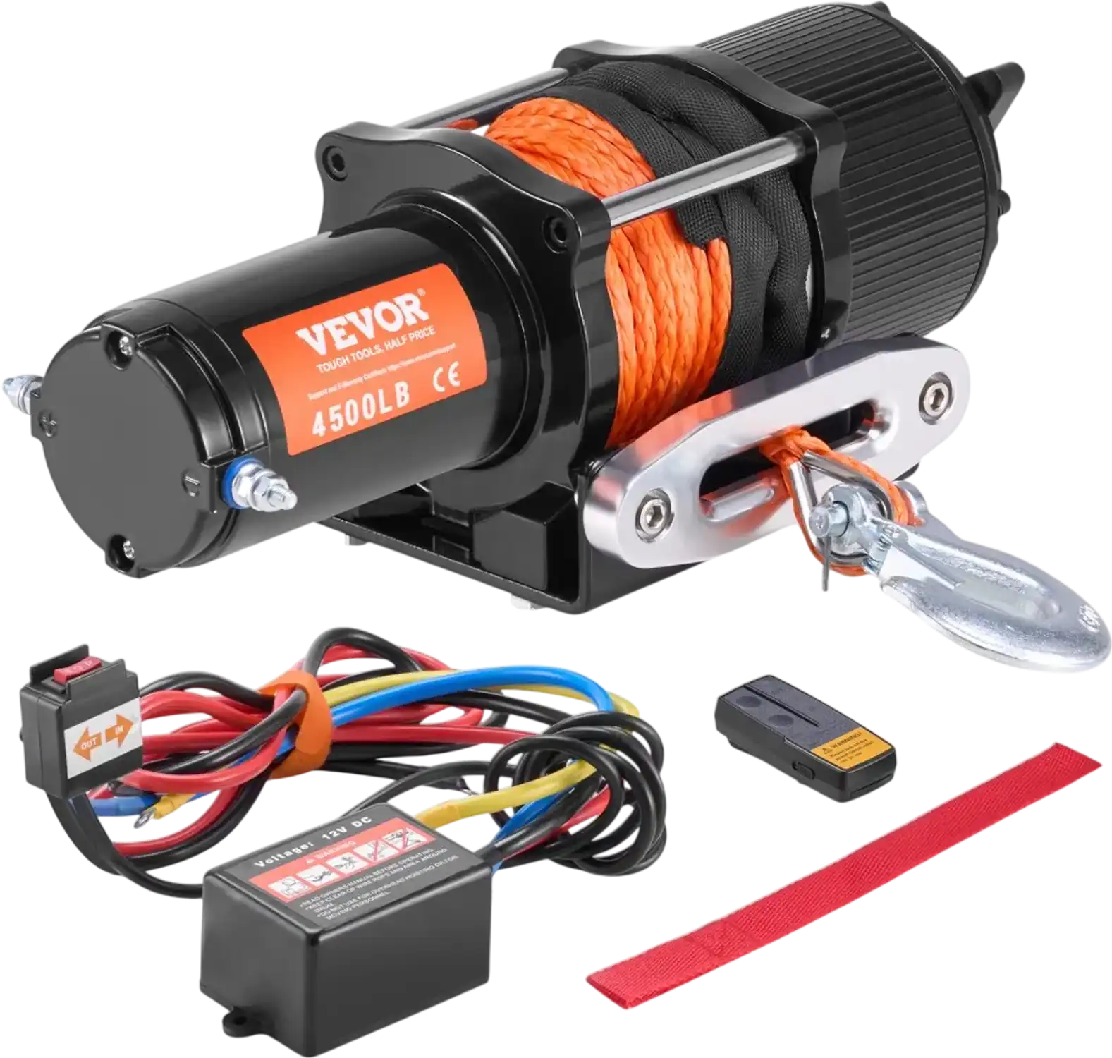 Vevor Winch 4500 lbs ATV UTV Electric Synthetic Rope Waterproof Remote Control New