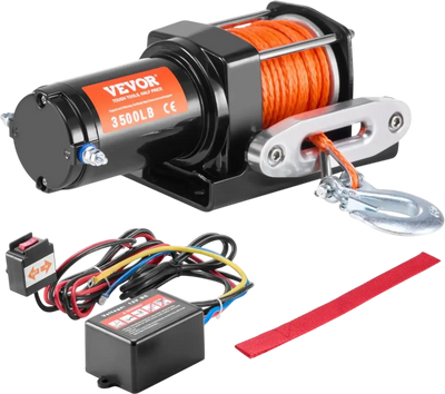 Vevor Electric Winch 3500 lb Synthetic Rope ATV UTV 12V Wired Remote New
