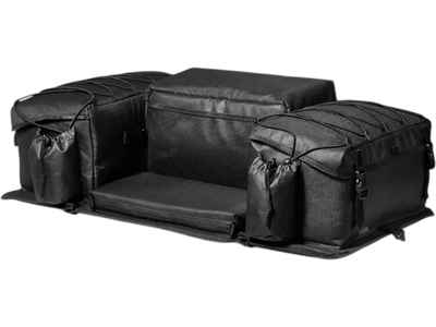 VEVOR ATV Rear Storage Bag, 50L ATV Rear Cargo Bag with Sponge Seat Cushion & Bottle Holder, 600D Oxford Cloth Rear Seat Gear Bag Fit Most ATVs with Rear Rack, Compatible with ATV, UTV, Can-Am Vehicle