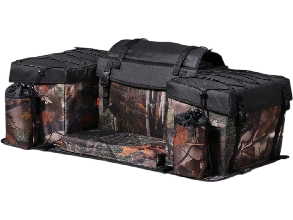 VEVOR ATV Rear Storage Bag, 68L ATV Rear Cargo Bag with Sponge Seat Cushion & Bottle Holder, 600D Oxford Cloth Storage Rear Rack Seat Bag Fit Most ATVs with Rear Rack, Compatible with ATV, UTV, Can-Am