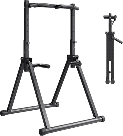 VEVOR Pull Up Bar, 330LBS Capacity Portable Pullup Bar Station, Pullup Bars Free Standing with Triangular Structure & Heavy-Duty Steel Tube, 9 Level Height Adjustment Gravity Fitness for Arms, Back
