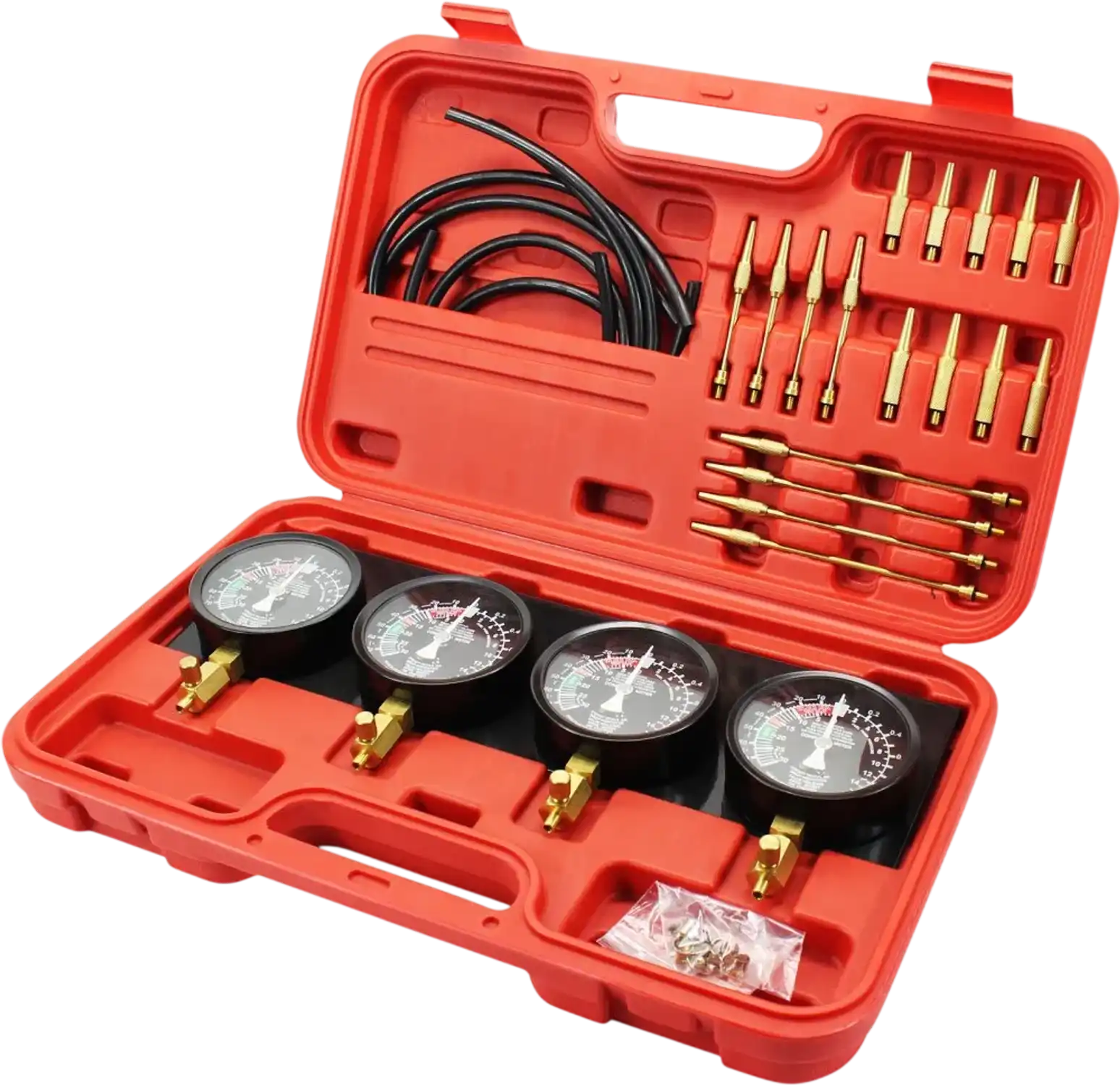 Vevor Carburetor Synchronizer Tool Kit 4-Gauge Vacuum Gauge Set with Rubber Hose New
