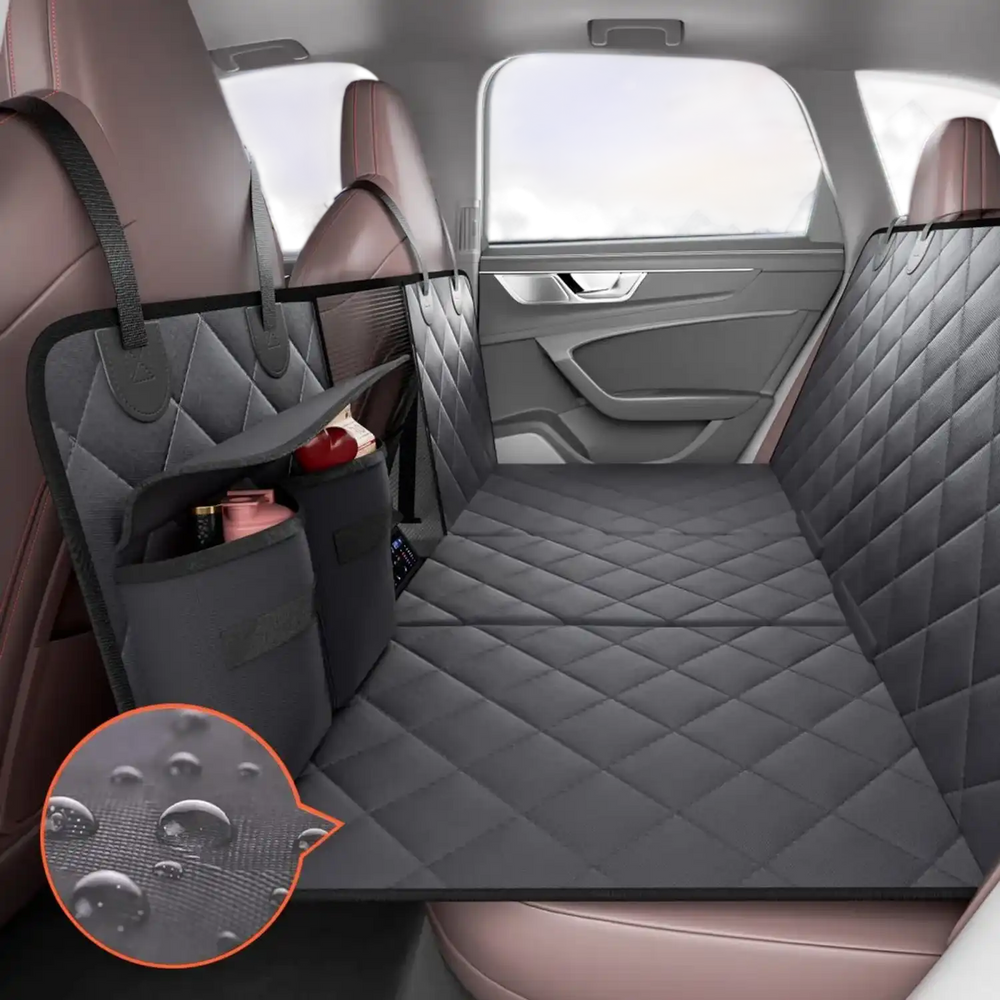 VEVOR Back Seat Extender for Dogs,Dog Hammock for Car Back seat,Waterproof Hard Bottom Dog Car Seat Cover for Back Seat 54"x24",Supports 400lbs with Mesh Window and Storage Pocket for Car, SUV