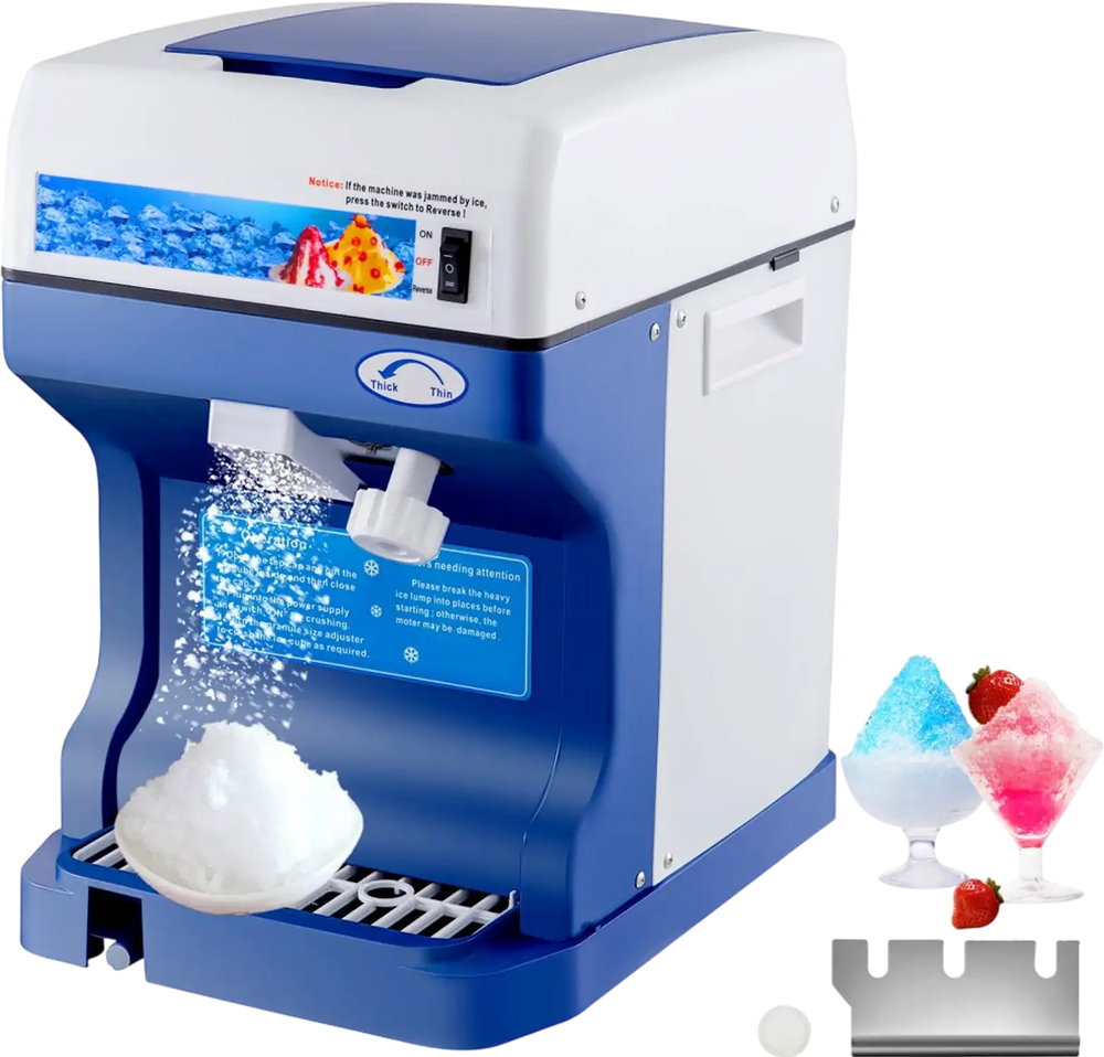 VEVOR 110V Electric Shaved Ice Machine 250W Snow Cone Maker Tabletop with Adjustable Ice Texture, Ice Shaving Machine 265LBs/hr for Home and Commerical Use