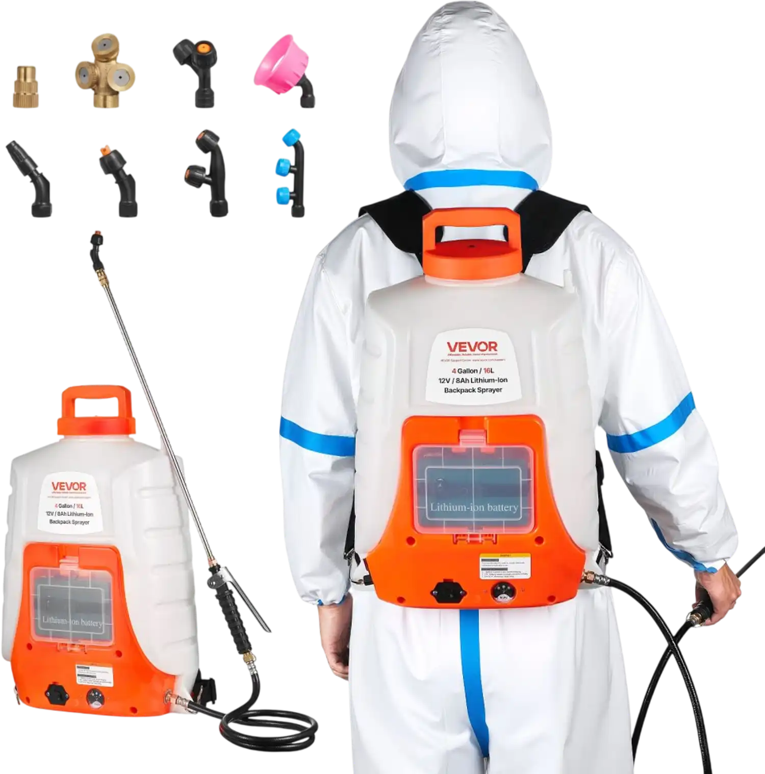 Vevor Battery Powered Backpack Sprayer 4 Gal 0-90 PSI Adjustable Pressure New