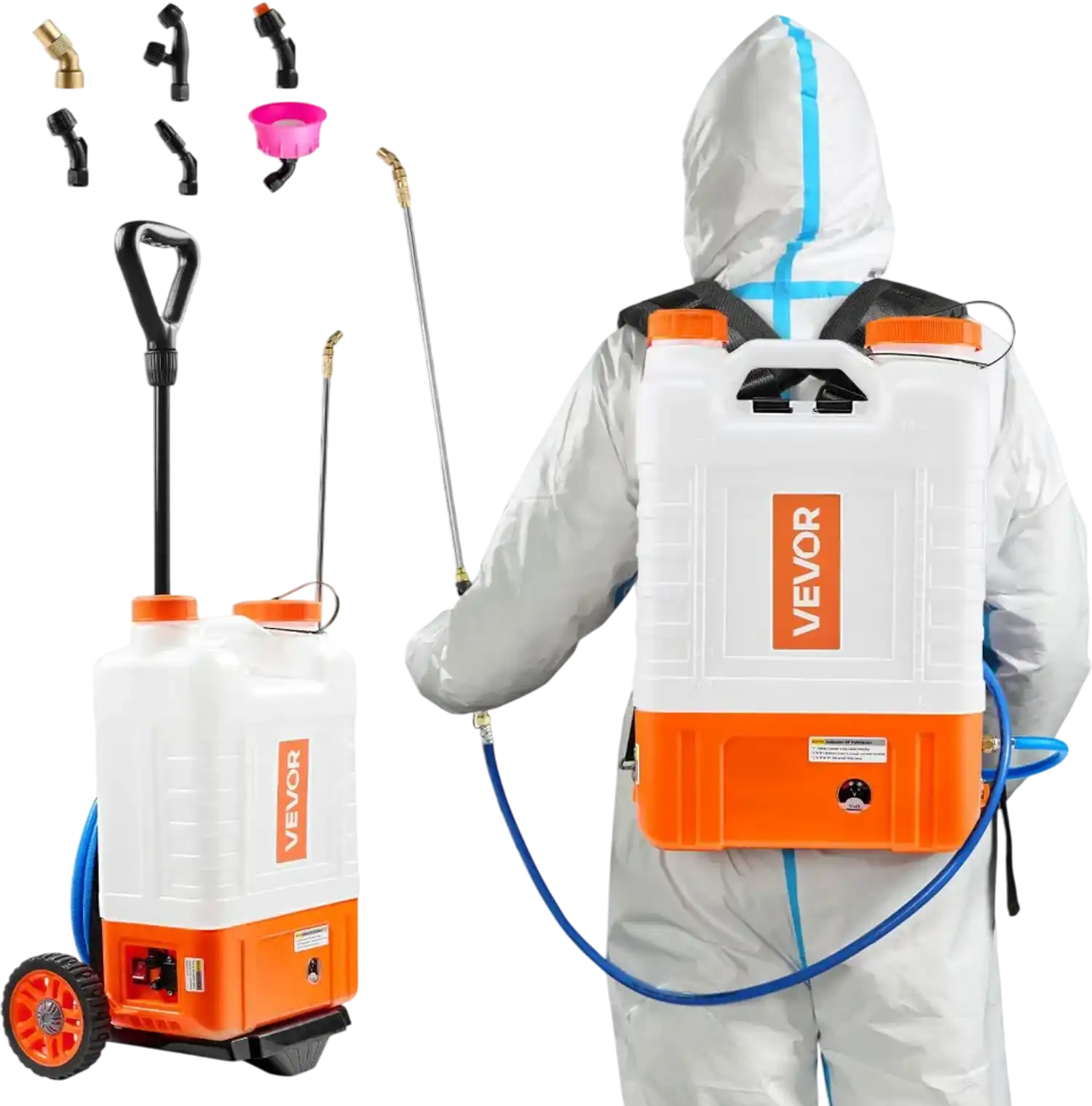 Vevor Backpack Sprayer 4 Gallon Battery Powered with Cart New