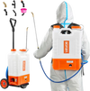 VEVOR Battery Powered Backpack Sprayer with Cart, 0-94 PSI Adjustable Pressure, 4 Gallon Tank on Wheels, with 8 Nozzles and 2 Wands, 12V 7.2Ah Battery, Wide Mouth Lid for Weeding, Spraying, Cleaning