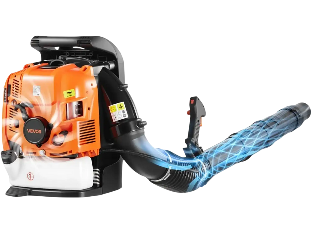 VEVOR Backpack Leaf Blower, 75.6CC 4-Stroke Engine Gas Powered Leaf Blower with 1.8L Fuel Tank, 615 CFM Air Volume, 179 MPH Air Speed, Ideal for Lawn Care, Leaves Cleaning, Yard Debris & Snow Removal