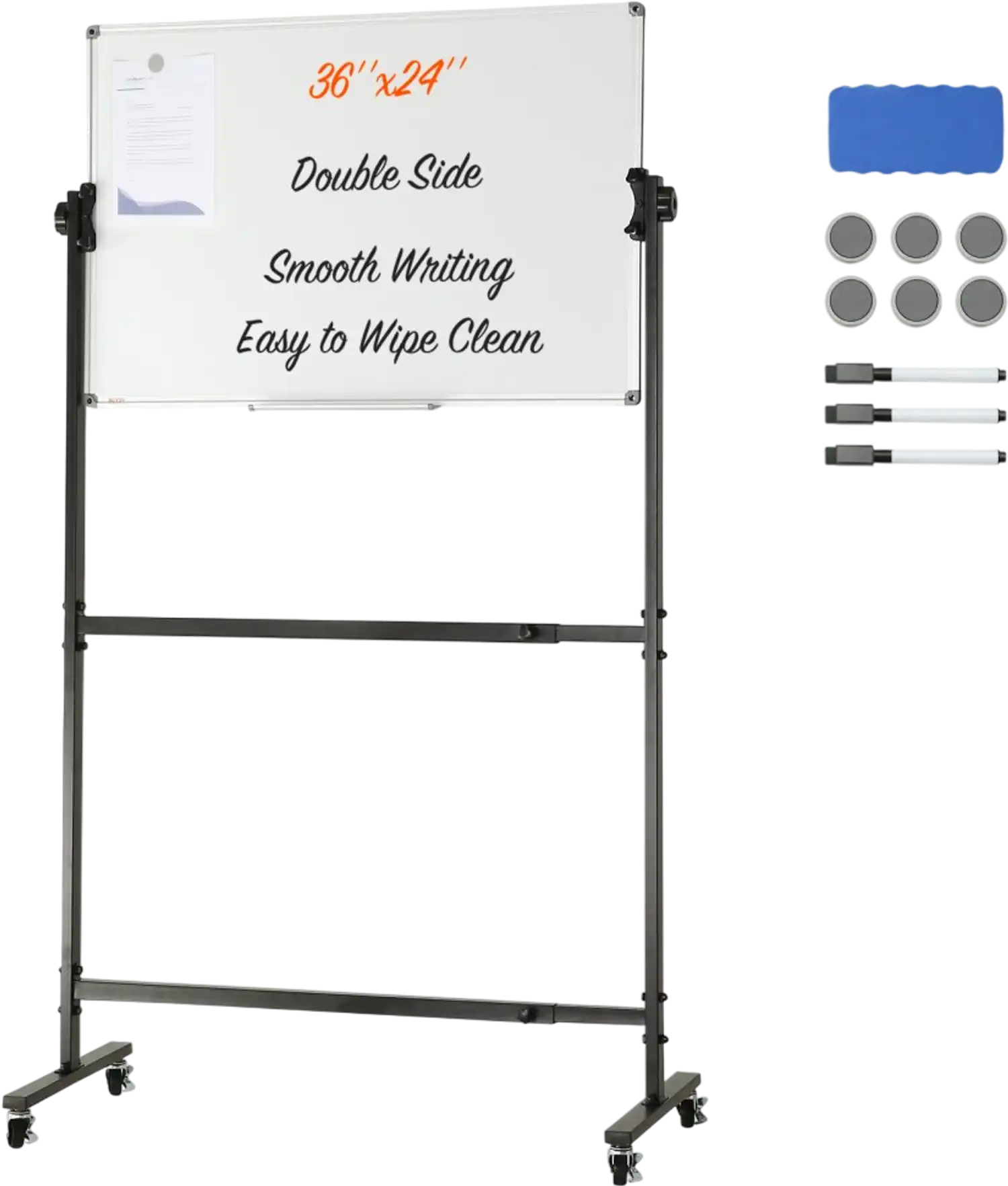 Vevor Whiteboard Double-Sided Rolling Magnetic Dry Erase Board 36