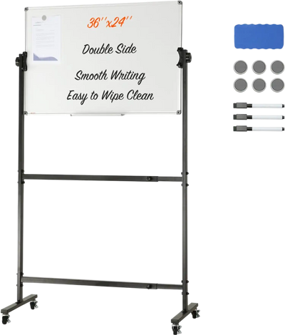 Vevor Whiteboard Double-Sided Rolling Magnetic Dry Erase Board 36