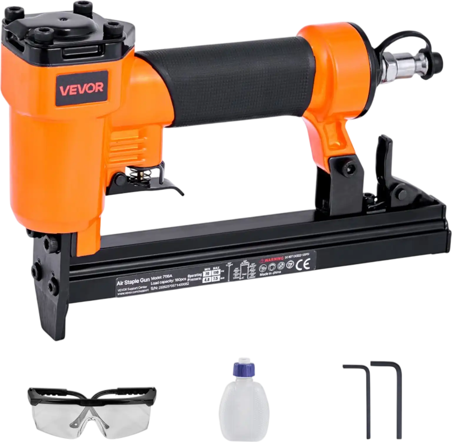 Vevor Pneumatic Staple Gun 22-Gauge Upholstery Stapler for 71 Series Fine Wire Staples 3/8