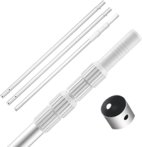 VEVOR Pool Pole, 3.4 to 15 Ft Telescoping Swimming Pool Cleaning Poles, Professional Adjustable Telescopic Pole with 2 Extension Poles, Heavy Duty Cleaner Stick for Skimmer Net, Brush, Vacuum Head