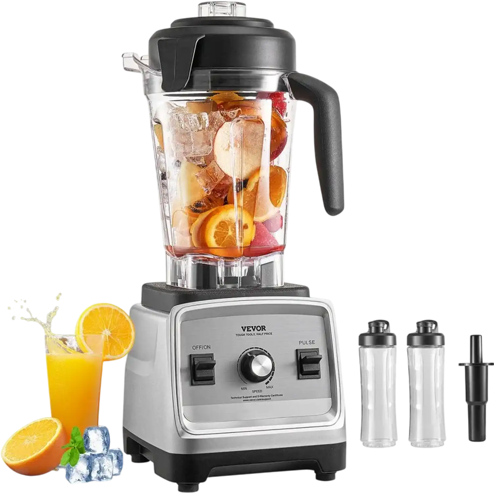VEVOR Blender for Smoothies, 85 oz 1400W, Professional Blender with Powerful Motor, Multi-Functional Food Processing Blender with 2 Cups for Smoothie/Milkshake/Juice, Fits for Kitchen